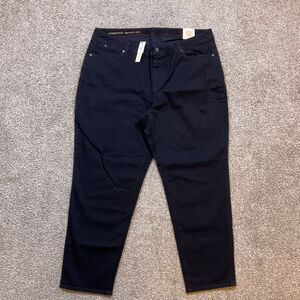 New Talbots W-Heritage Slim Ankle Jeans Black Stretch Denim Size 20W NWT